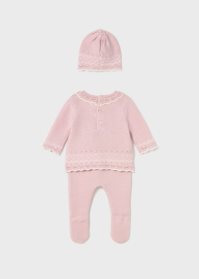 Conjunto tricot rosa