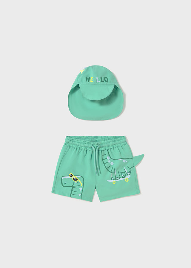 Bañador con gorro Dino interactivo