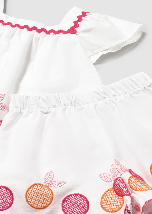Conjunto bordado manzanas