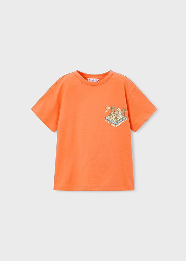 Camiseta minecraft naranja