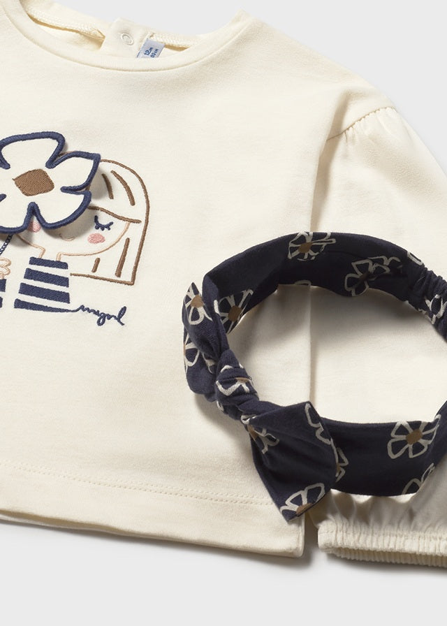 Camiseta con diadema bebé