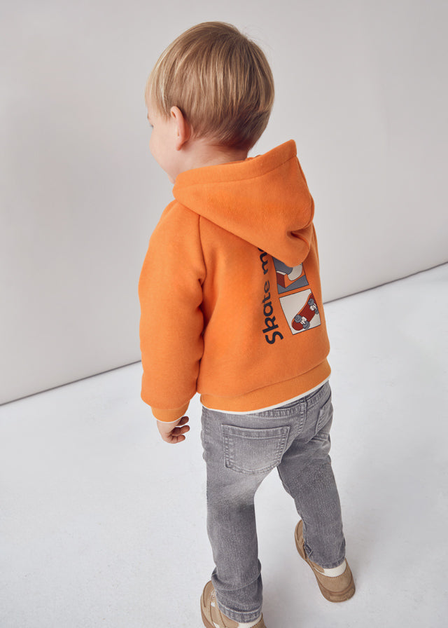 Sudadera capucha bebé naranja