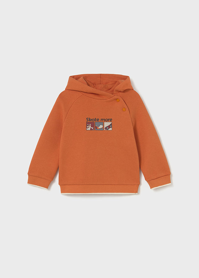 Sudadera capucha bebé naranja