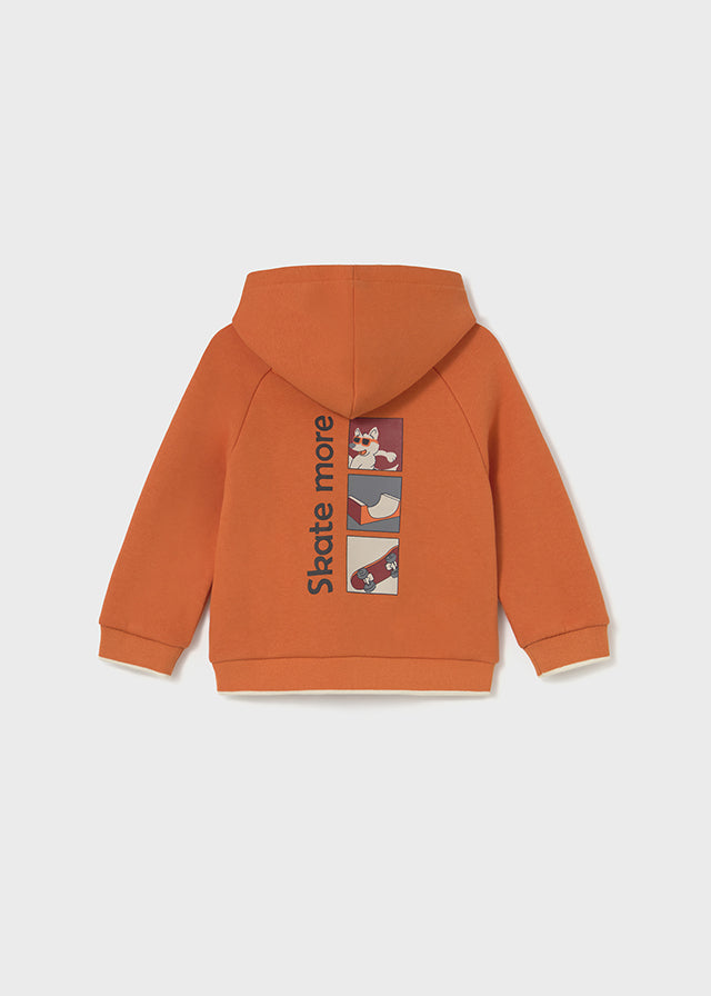 Sudadera capucha bebé naranja