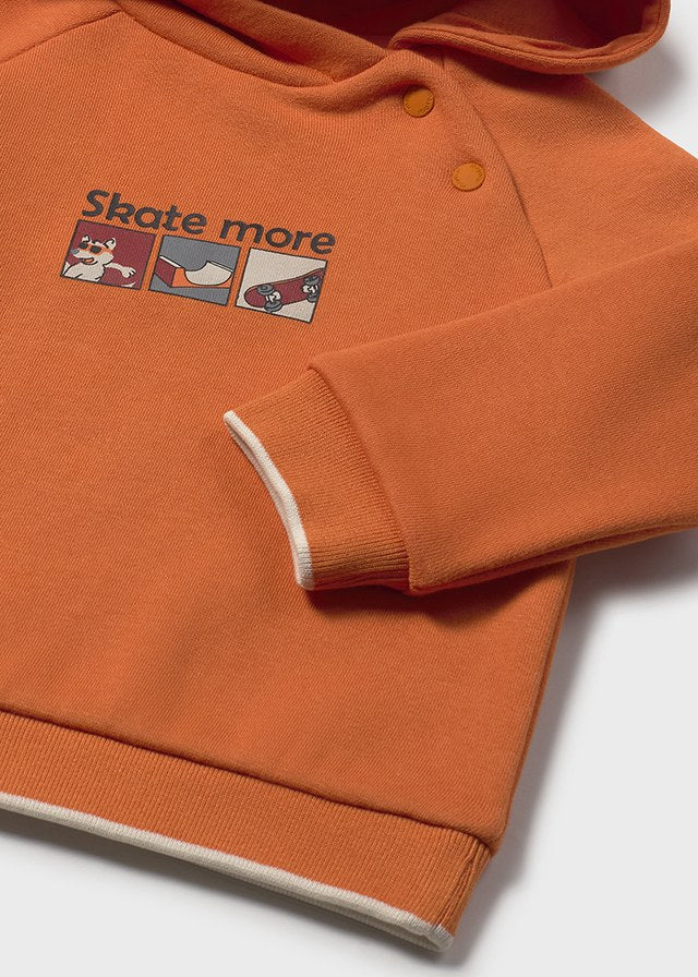 Sudadera capucha bebé naranja