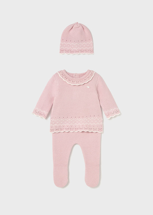 Conjunto tricot rosa