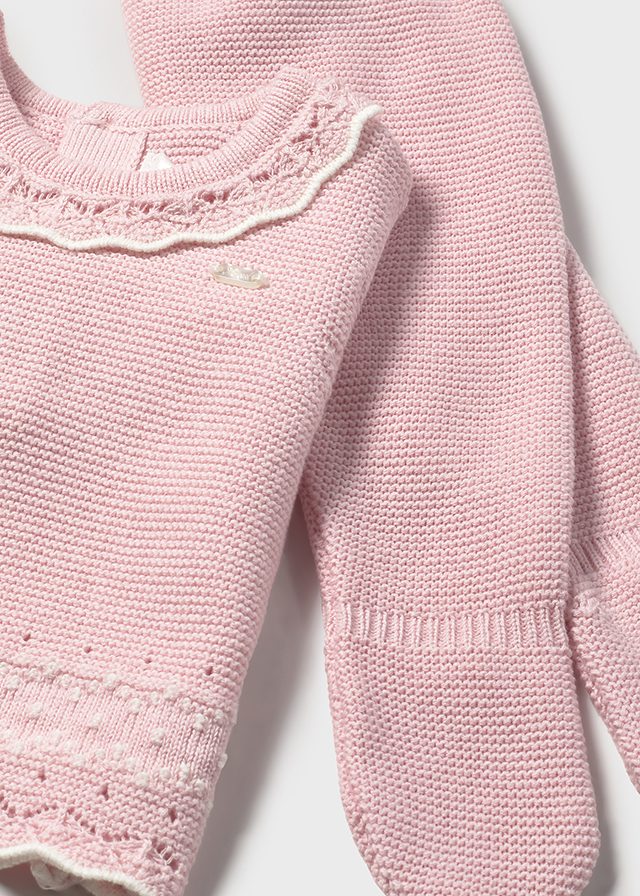Conjunto tricot rosa