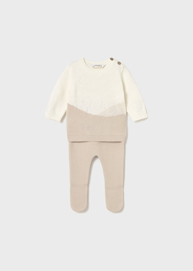 Conjunto tricot beige
