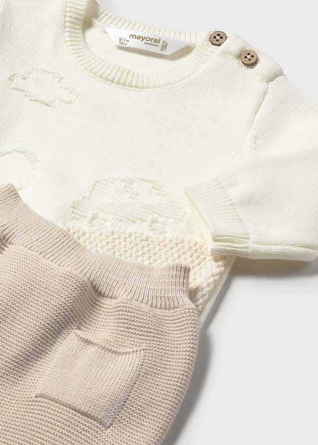Conjunto tricot beige