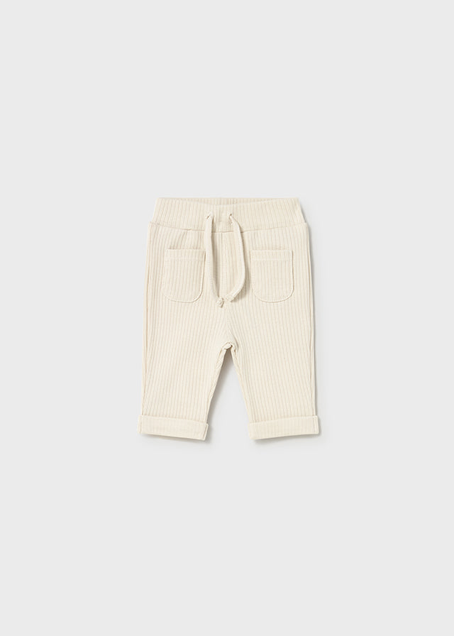 Pantalón beige canalé