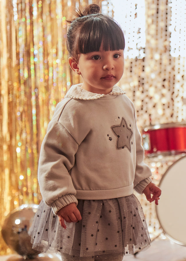 Vestido combinado tul estrella