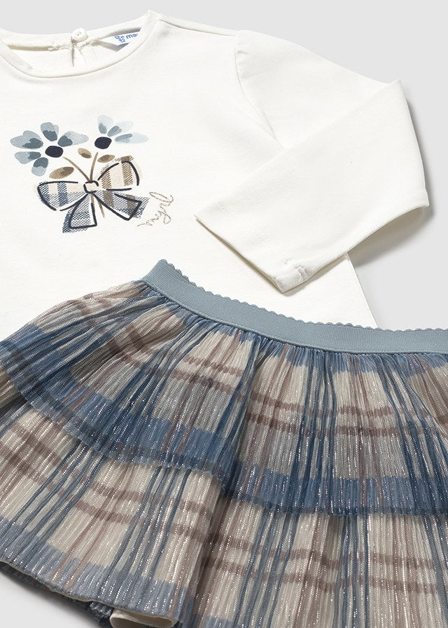 Conjunto 3 piezas falda cuadros