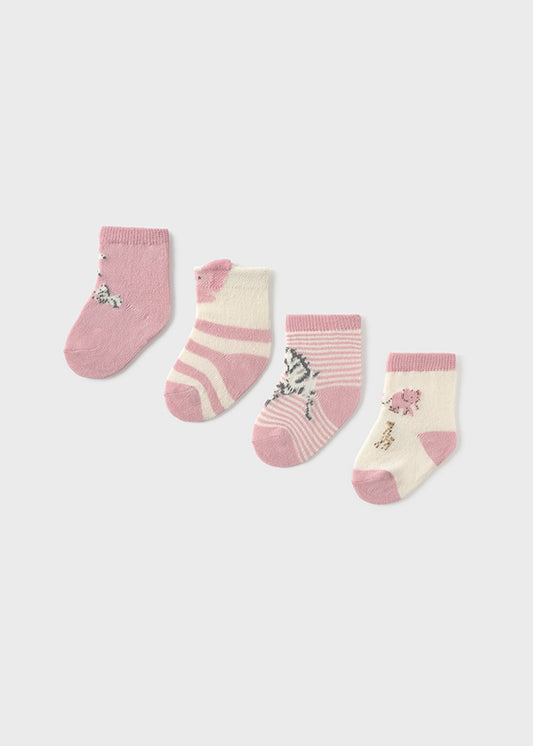 Set 4 calcetines safari rosa