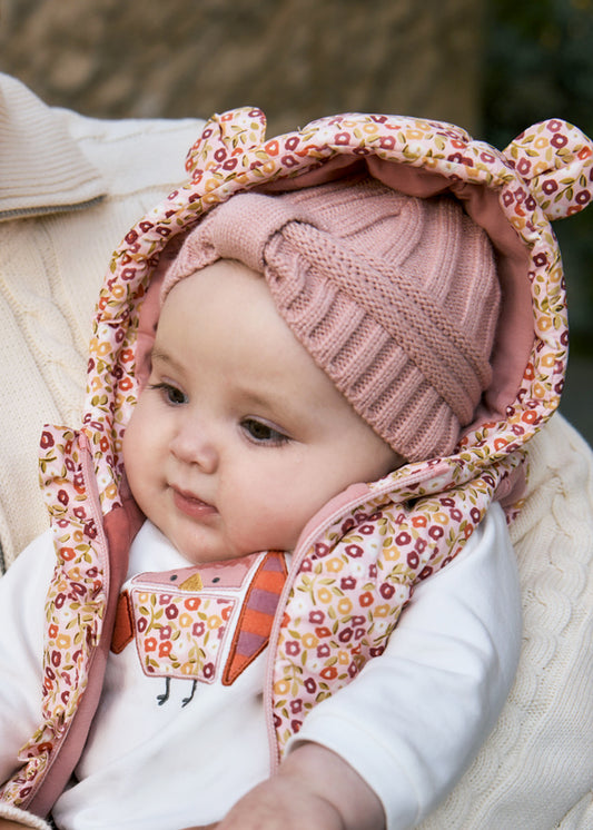 Gorro tricot rosa