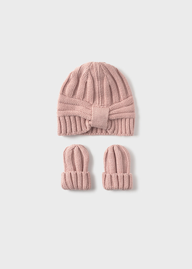 Gorro tricot rosa