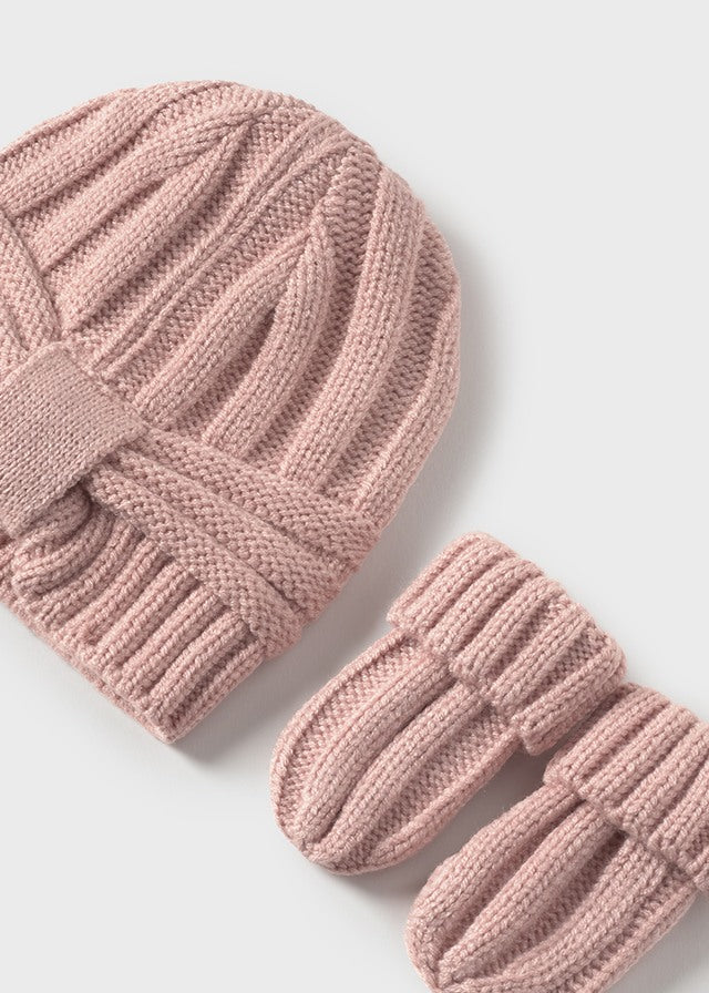 Gorro tricot rosa