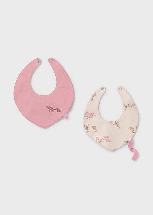 Set 2 baberos safaris rosa