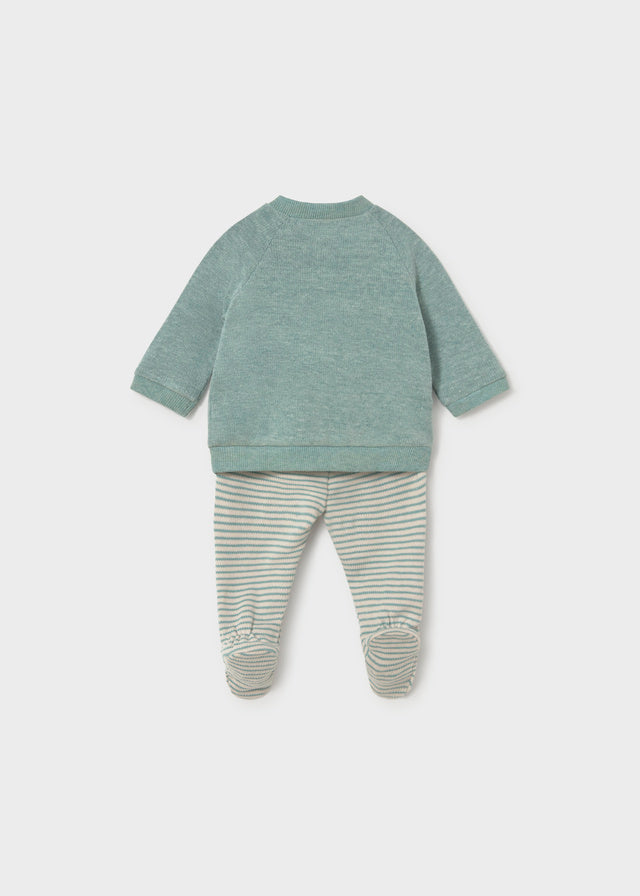 Conjunto polaina y sudadera osito recién nacido