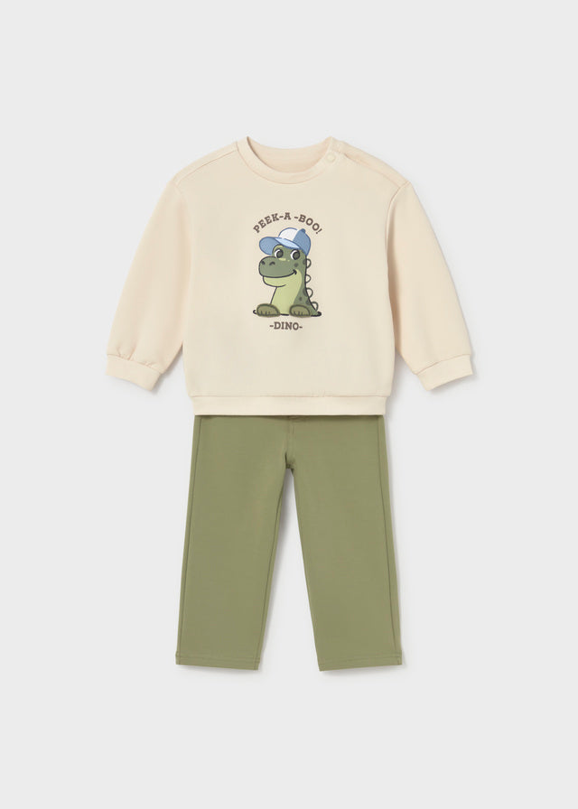 Conjunto pantalón y sudadera bebé dinosaurio