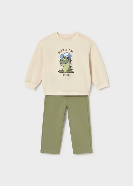 Conjunto pantalón y sudadera bebé dinosaurio