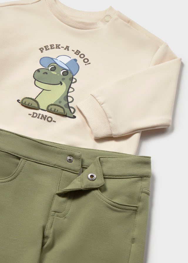 Conjunto pantalón y sudadera bebé dinosaurio