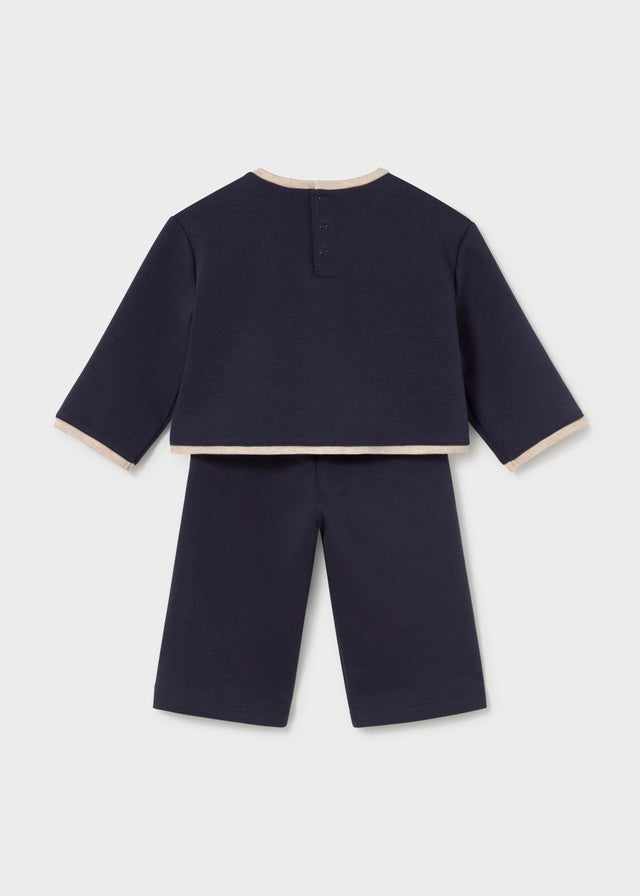 Conjunto pantalón y jersey bordado bebé