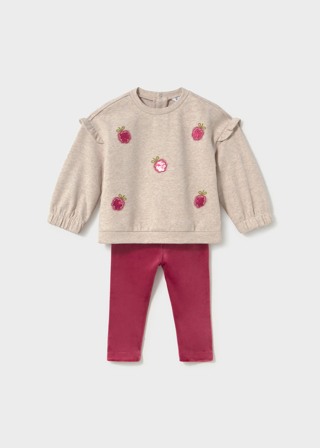 Conjunto sudadera y legging terciopelo bebé