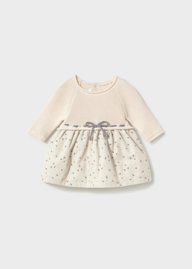 Vestido tricot combinado recién nacida