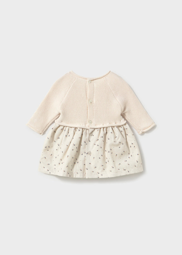 Vestido tricot combinado recién nacida