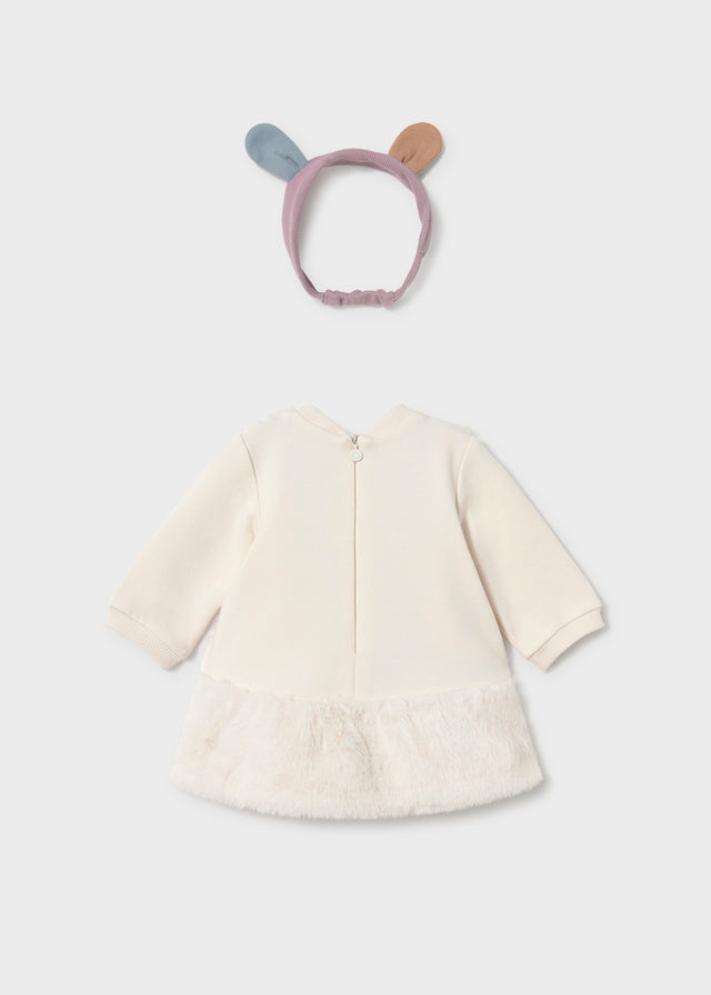 Vestido bolso simulado con diadema recién nacida