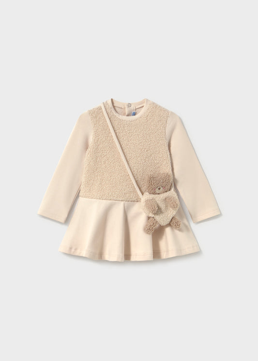Vestido combinado con bolso osito bebé