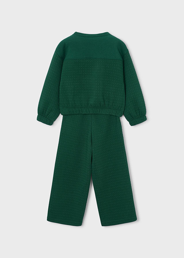 Conjunto sudadera bolsillos y pantalón niña
