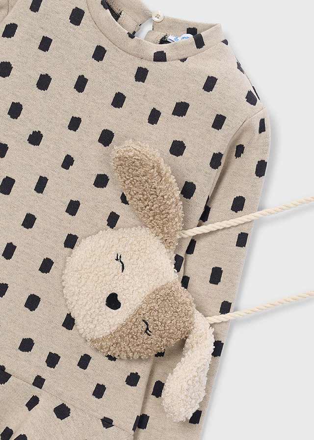 Vestido estampado con bolso niña