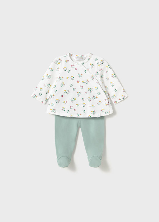 Conjunto polaina flores