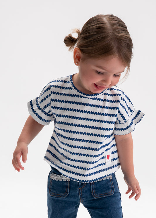 Camiseta rayas corazones