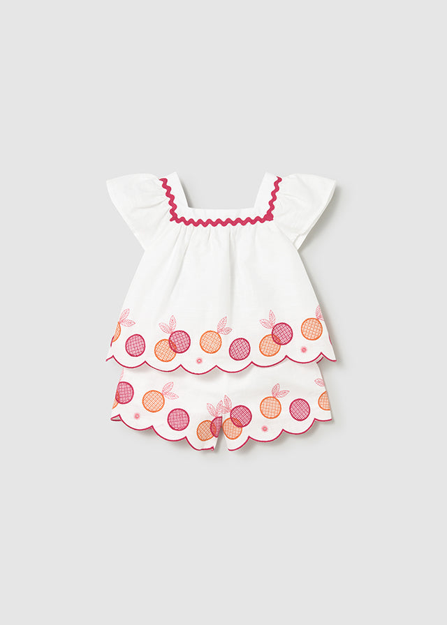 Conjunto bordado manzanas