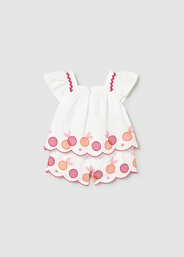 Conjunto bordado manzanas