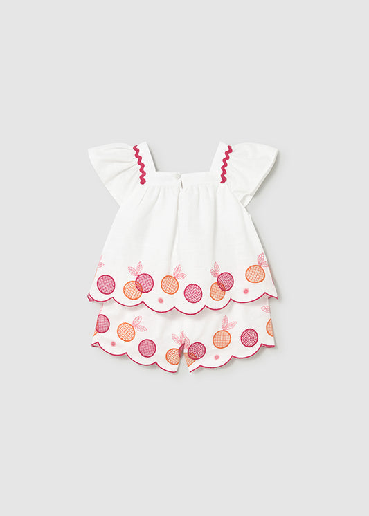 Conjunto bordado manzanas