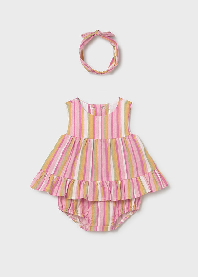 Conjunto 3 piezas con diadema recién nacida