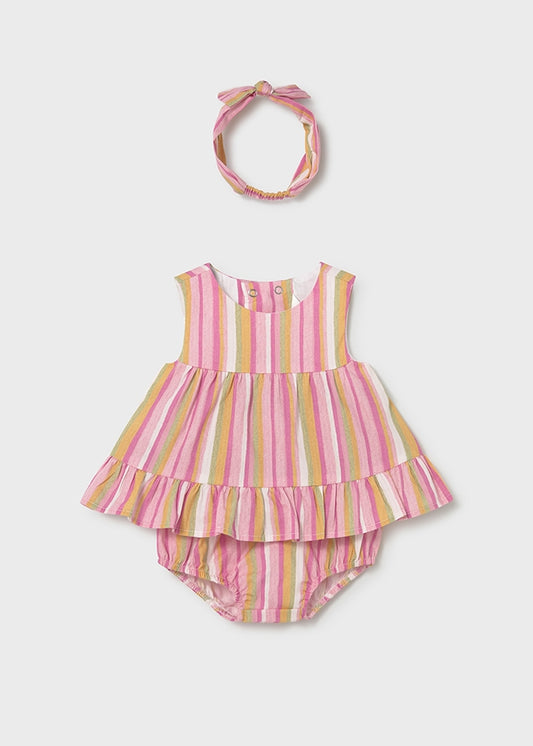 Conjunto 3 piezas con diadema recién nacida