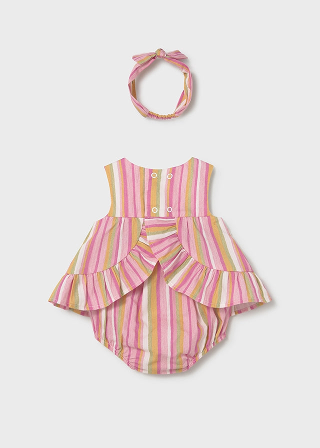 Conjunto 3 piezas con diadema recién nacida