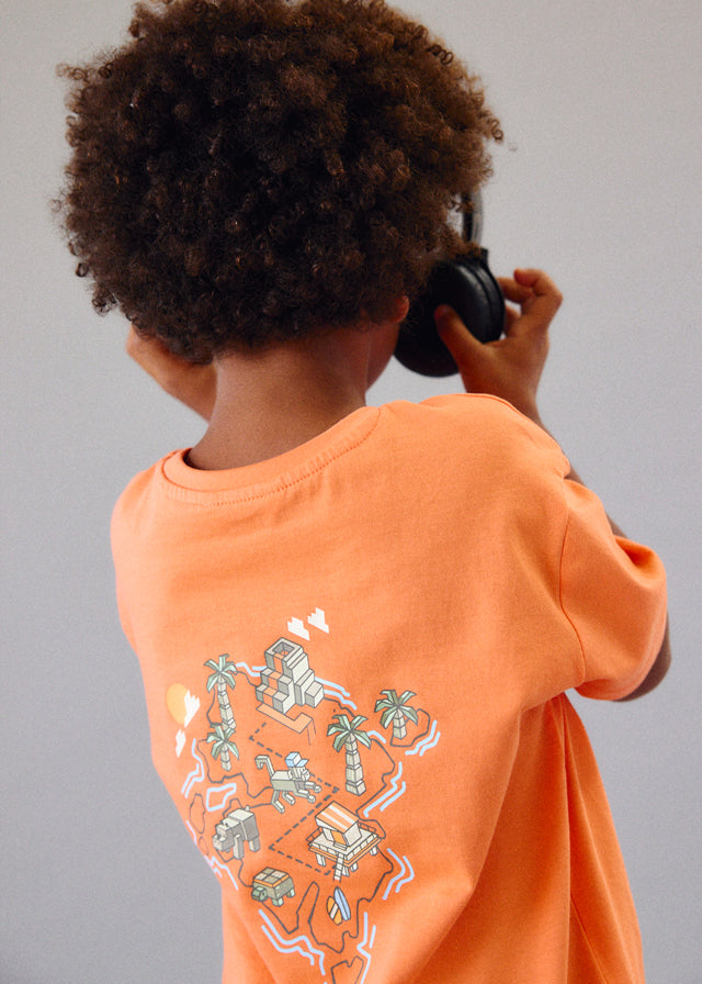 Camiseta minecraft naranja
