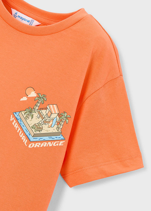 Camiseta minecraft naranja