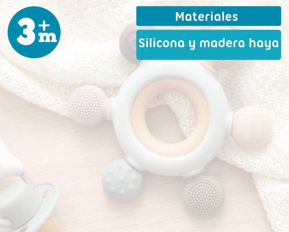 Mordedor madera y silicona estrella +3 meses
