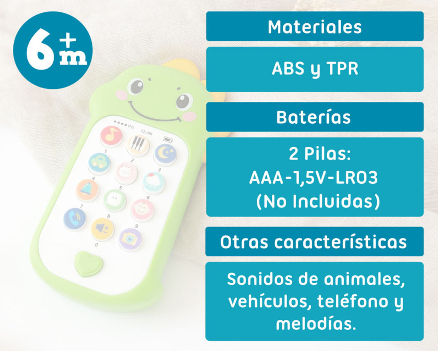 Teléfono musical dinosaurio